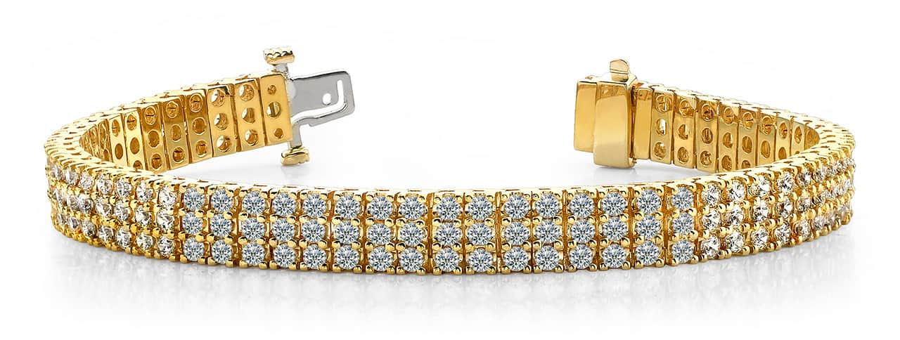 Classic Three Row Lab - Grown Diamond Bracelet with 3.38 ct.(finished) 1.5mm - Luxury Time NYC