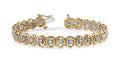 Classic Two Tone Oval Link Diamond Bracelet with 2.24 ct.(finished) 2.75mm - Luxury Time NYC