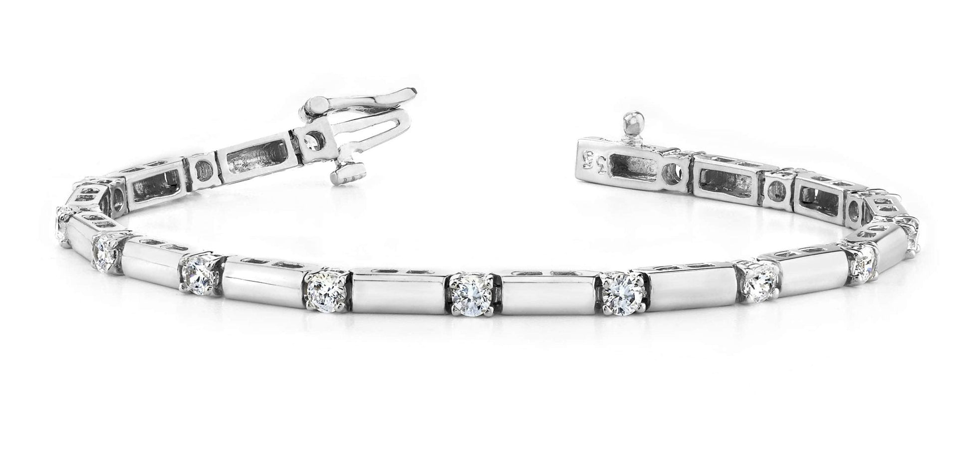 Clean Design Diamond And Bar Diamond Bracelet with 0.95 ct.(finished) 2.25mm - Luxury Time NYC