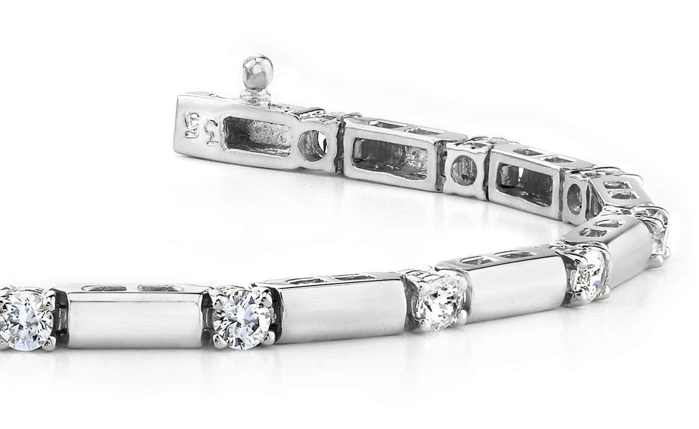 Clean Design Diamond And Bar Diamond Bracelet with 0.95 ct.(finished) 2.25mm - Luxury Time NYC