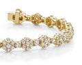 Cluster Flower Link Diamond Bracelet with 4.21 ct.(finished) 1.5mm, 2mm, 2.5mm - Luxury Time NYC