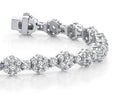 Cluster Flower Link Diamond Bracelet with 4.21 ct.(finished) 1.5mm, 2mm, 2.5mm - Luxury Time NYC