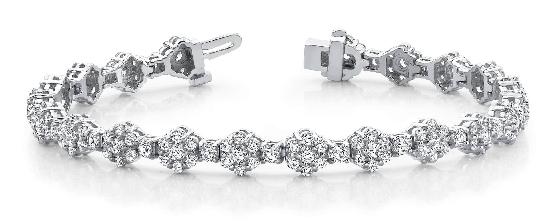 Cluster Flower Link Lab - Grown Diamond Bracelet with 4.64 ct.(finished) 1.7mm, 2.2mm, 2.5mm - Luxury Time NYC