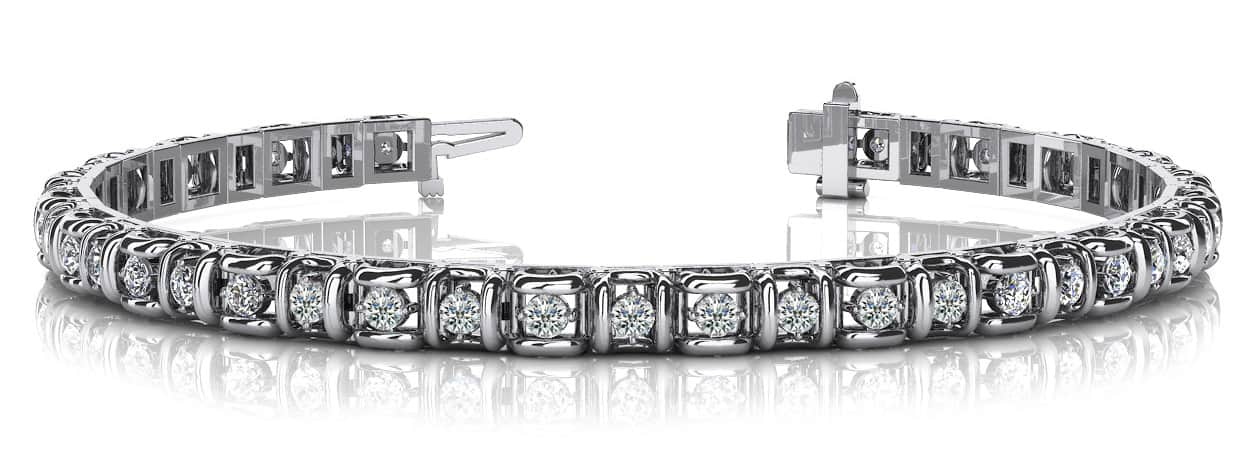 Cross Directional Link Diamond Bracelet with 1.01 ct.(finished) 1.7mm - Luxury Time NYC