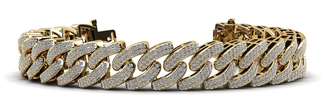 Cuban Link Two Rows Diamond Bracelet with 4.66 ct.(finished) 1mm - Luxury Time NYC