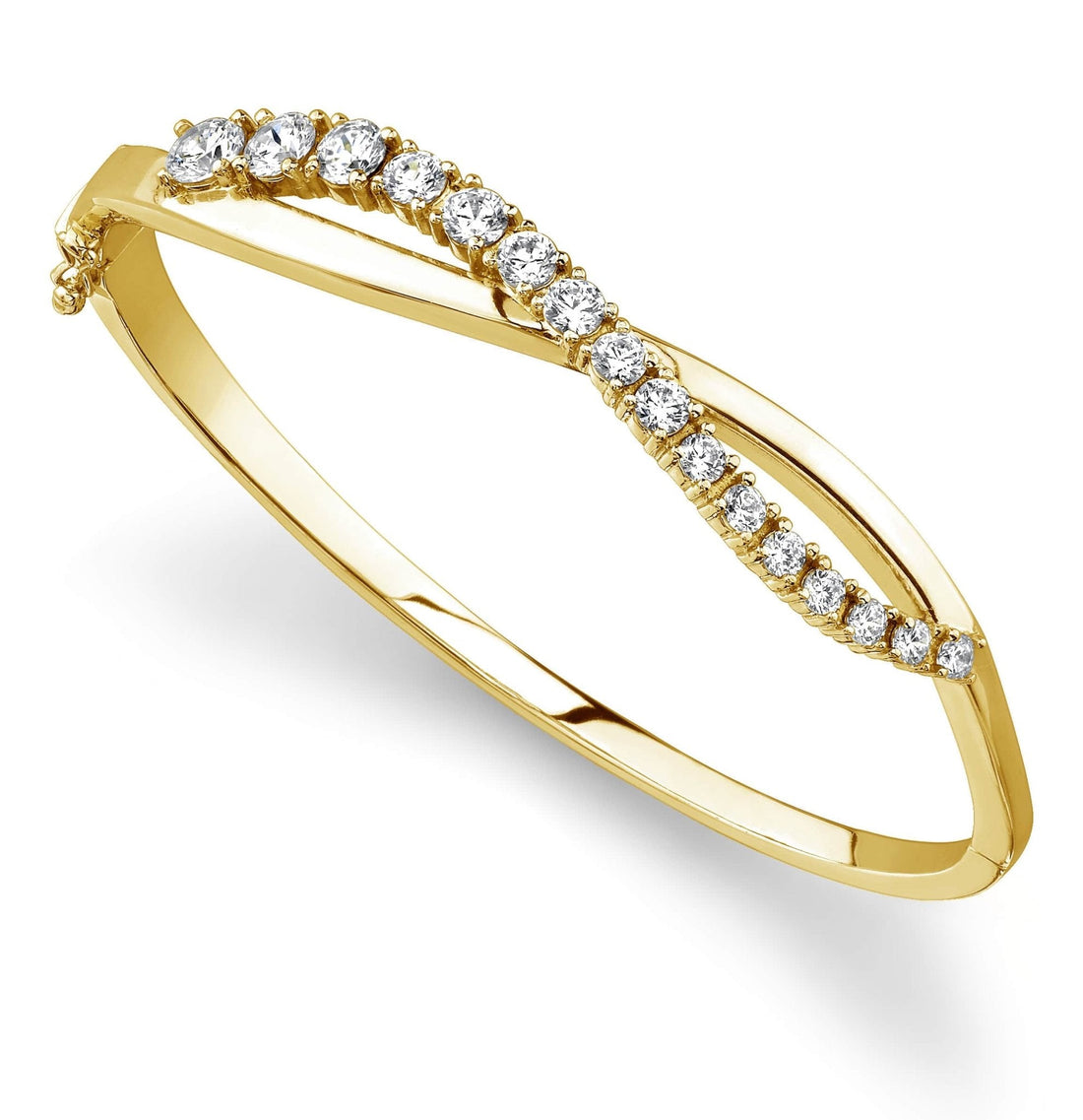 Curved Accent Diamond Journey Bangle Diamond with 2.05 ct.(finished) - Luxury Time NYC