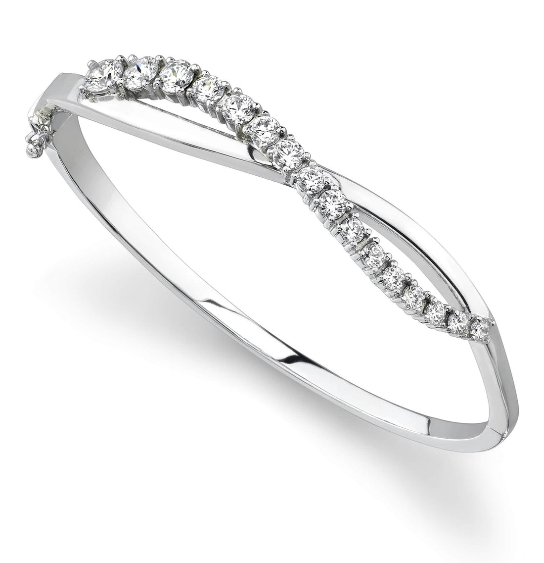 Curved Accent Diamond Journey Bangle Diamond with 2.05 ct.(finished) - Luxury Time NYC