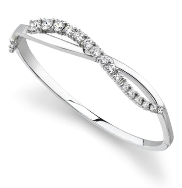 Curved Accent Diamond Journey Lab - Grown Diamond Bangle with 2.05 ct.(finished) - Luxury Time NYC