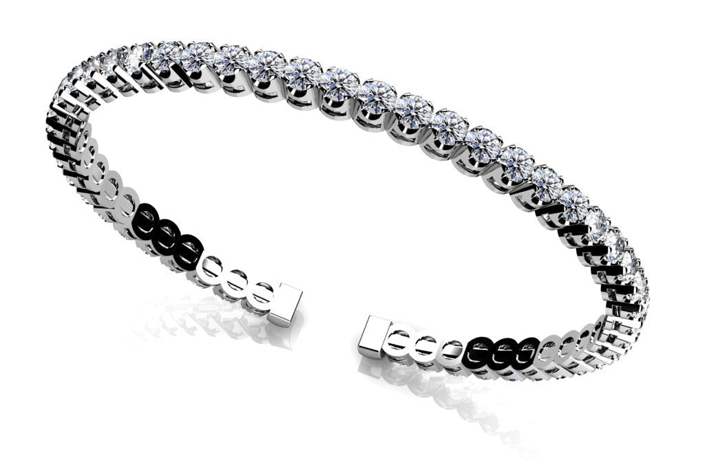 Curved Prong Flexible Diamond Bangle Bracelet with 2.48 ct.(finished) 2.5mm - Luxury Time NYC