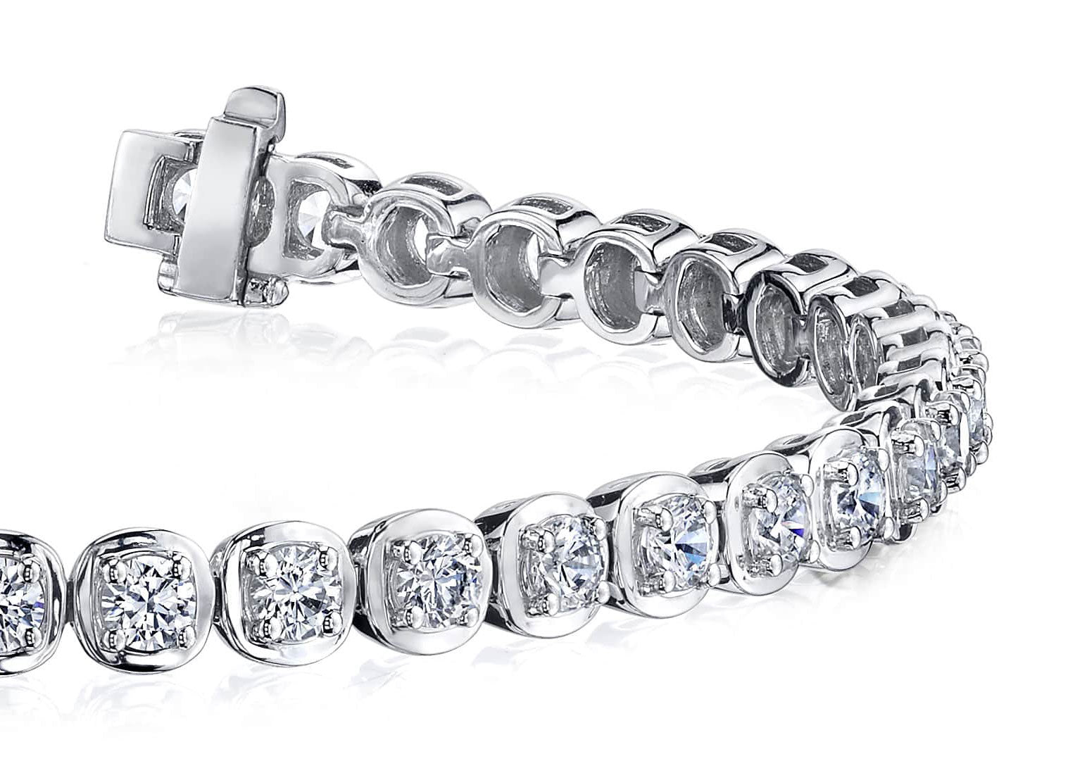 Cushion Inspired Round Diamond Bracelet with 1.97 ct.(finished) 2.2mm - Luxury Time NYC