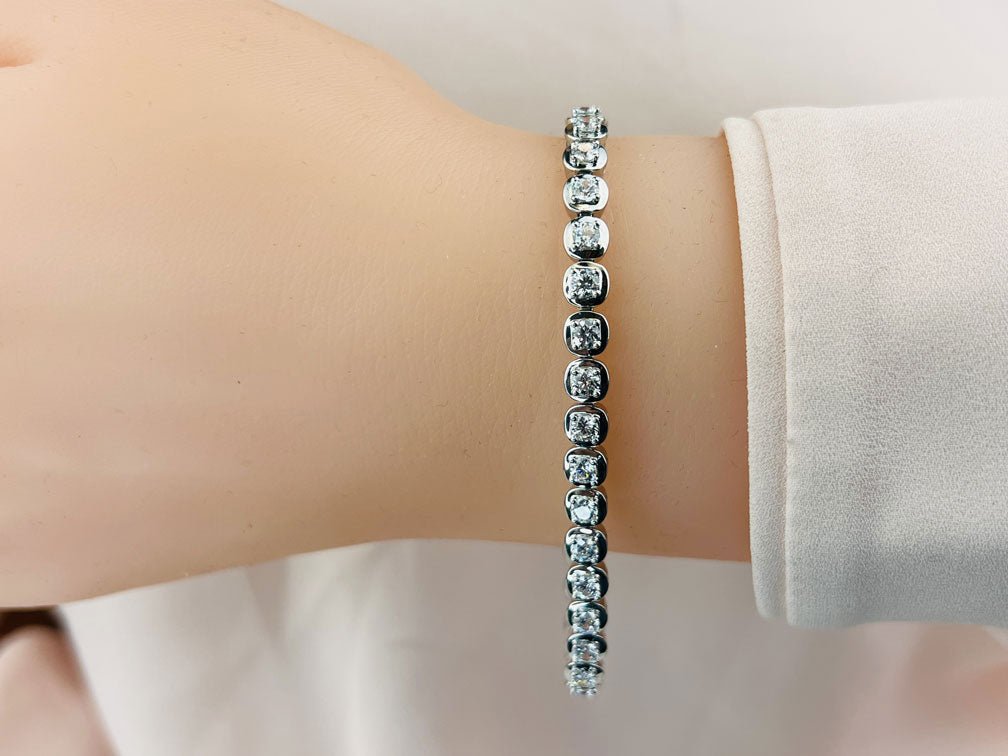 Cushion Inspired Round Diamond Bracelet with 3.08 ct.(finished) 2.7mm - Luxury Time NYC