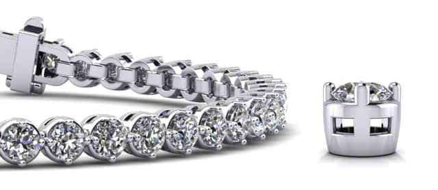 Dazzling Four Prong Diamond Tennis Bracelet with 2.21 ct.(finished) 2mm - Luxury Time NYC