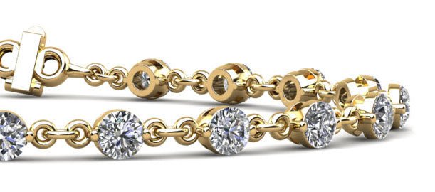 Diamond And Chain Link Diamond Bracelet with 0.91 ct.(finished) 2mm - Luxury Time NYC