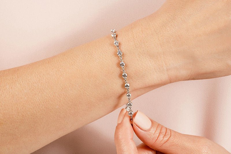 Diamond And Chain Link Lab - Grown Diamond Bracelet with 3.20 ct.(finished) 3.5mm - Luxury Time NYC