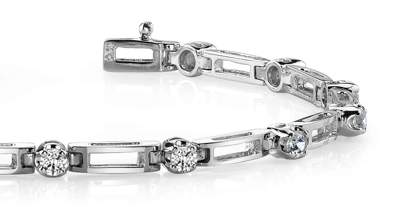 Diamond Box Link Diamond Bracelet with 0.49 ct.(finished) 2.0mm - Luxury Time NYC