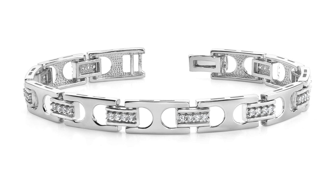 Diamond Buckle Link Diamond Bracelet with 1.00 ct.(finished) 1.8mm - Luxury Time NYC