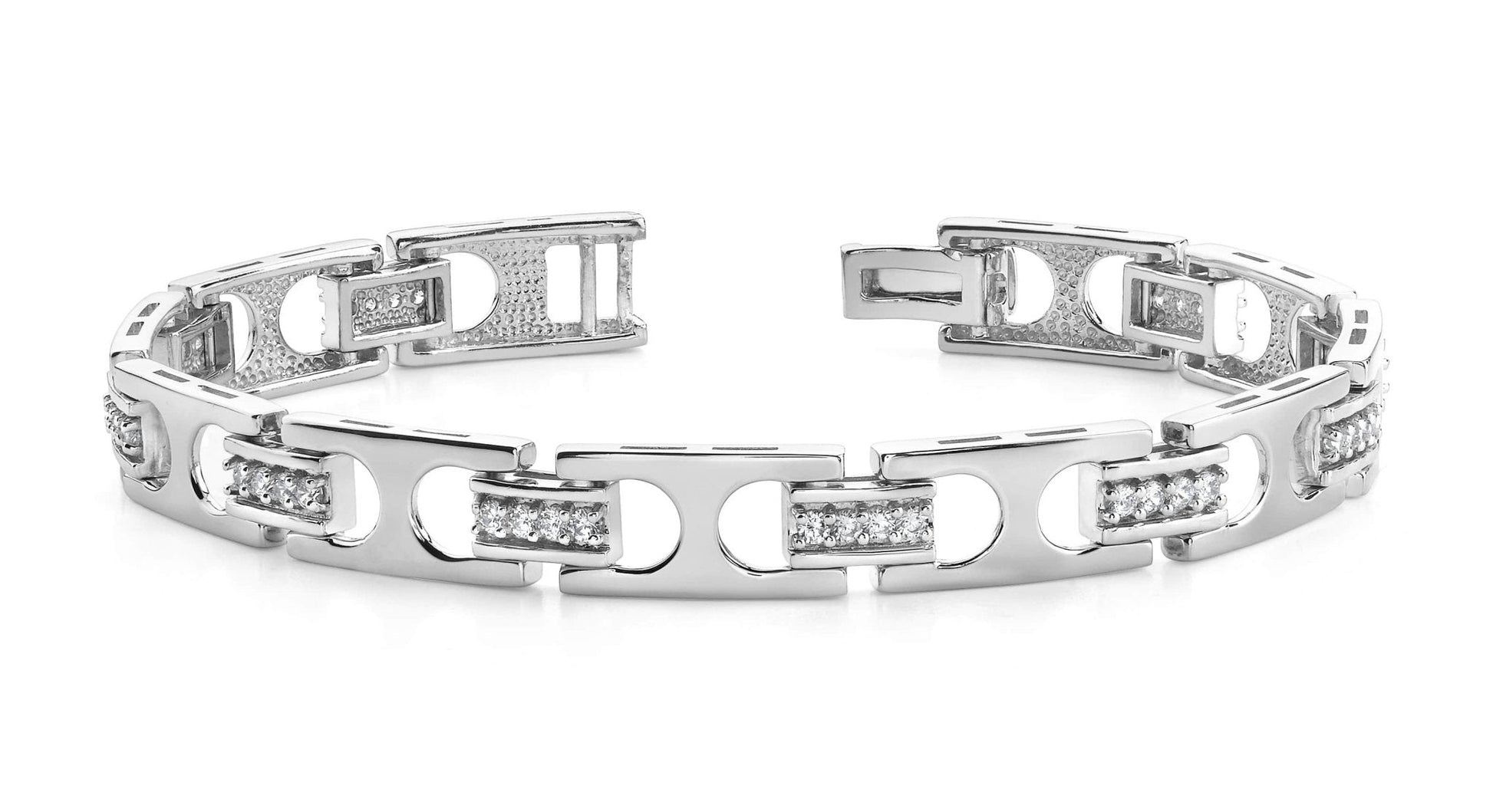 Diamond Buckle Link Diamond Bracelet with 1.00 ct.(finished) 1.8mm - Luxury Time NYC