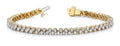 Diamond Checkerboard Two Row Tennis Bracelet Lab - Grown Diamond with 3.36 ct.(finished) 2mm - Luxury Time NYC