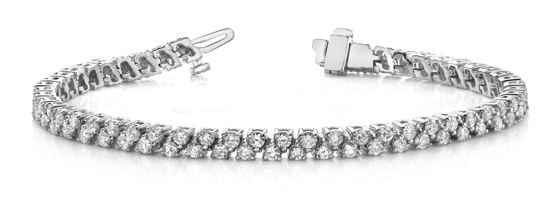 Diamond Checkerboard Two Row Tennis Bracelet Lab - Grown Diamond with 4.90 ct.(finished) 2.25mm - Luxury Time NYC