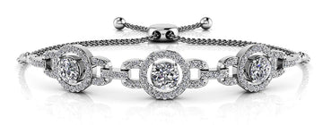 Diamond Circles Adjustable Lab - Grown Diamond Bracelet with 1.39 ct.(finished) 1.1mm, 4mm - Luxury Time NYC