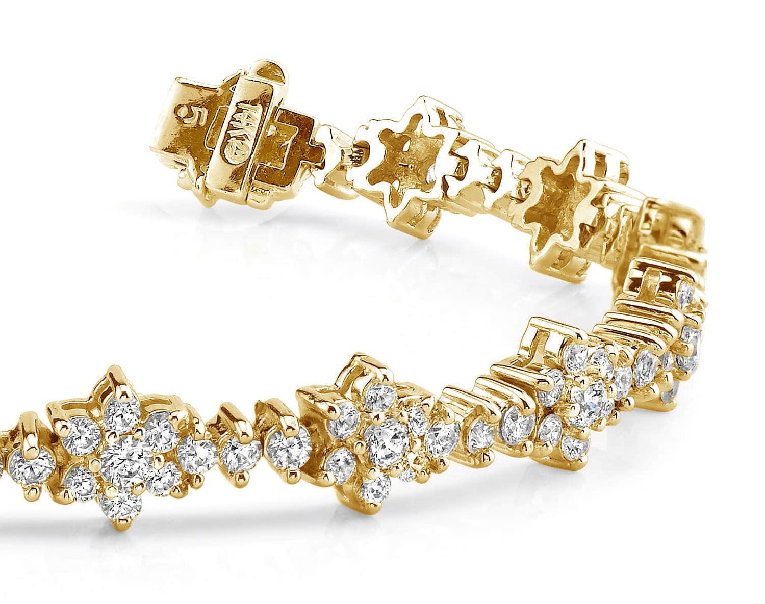 Diamond Cluster Diamond Bracelet with 5.10 ct.(finished) 1.9mm, 2.2mm, 2.6mm - Luxury Time NYC