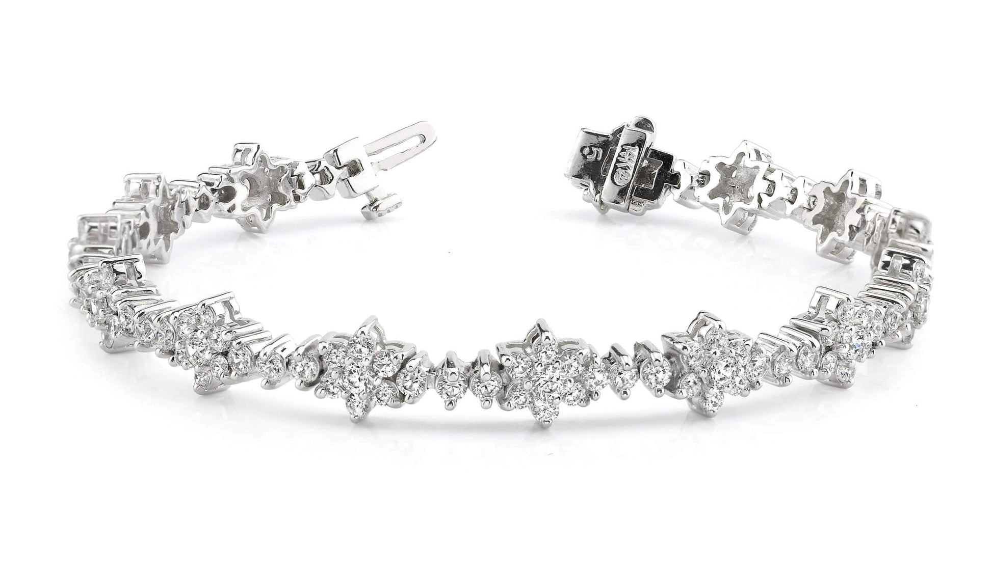 Diamond Cluster Diamond Bracelet with 5.10 ct.(finished) 1.9mm, 2.2mm, 2.6mm - Luxury Time NYC