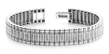 Diamond Column Mens Diamond Bracelet with 2.58 ct.(finished) 1.25mm - Luxury Time NYC