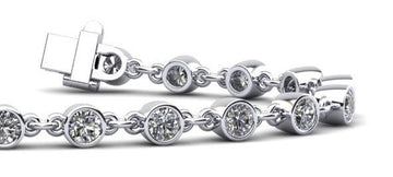 Diamond Drops Chain Link Bezel Diamond Bracelet with 2.52 ct.(finished) 3mm - Luxury Time NYC