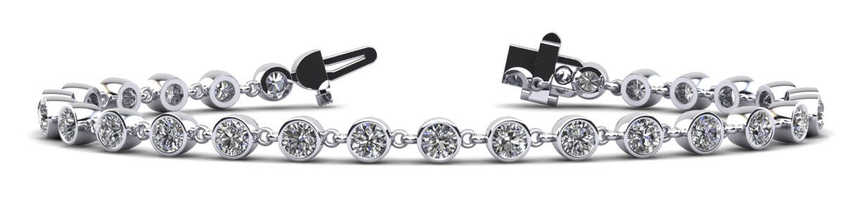 Diamond Drops Single Link Bezel Bracelet Diamond with 6.00 ct.(finished) 4mm - Luxury Time NYC