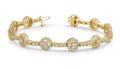 Diamond Halo Link Bracelet Lab - Grown Diamond with 4.02 ct.(finished) 1.4mm, 1.7mm, 3mm - Luxury Time NYC