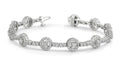 Diamond Halo Link Bracelet Lab - Grown Diamond with 4.02 ct.(finished) 1.4mm, 1.7mm, 3mm - Luxury Time NYC