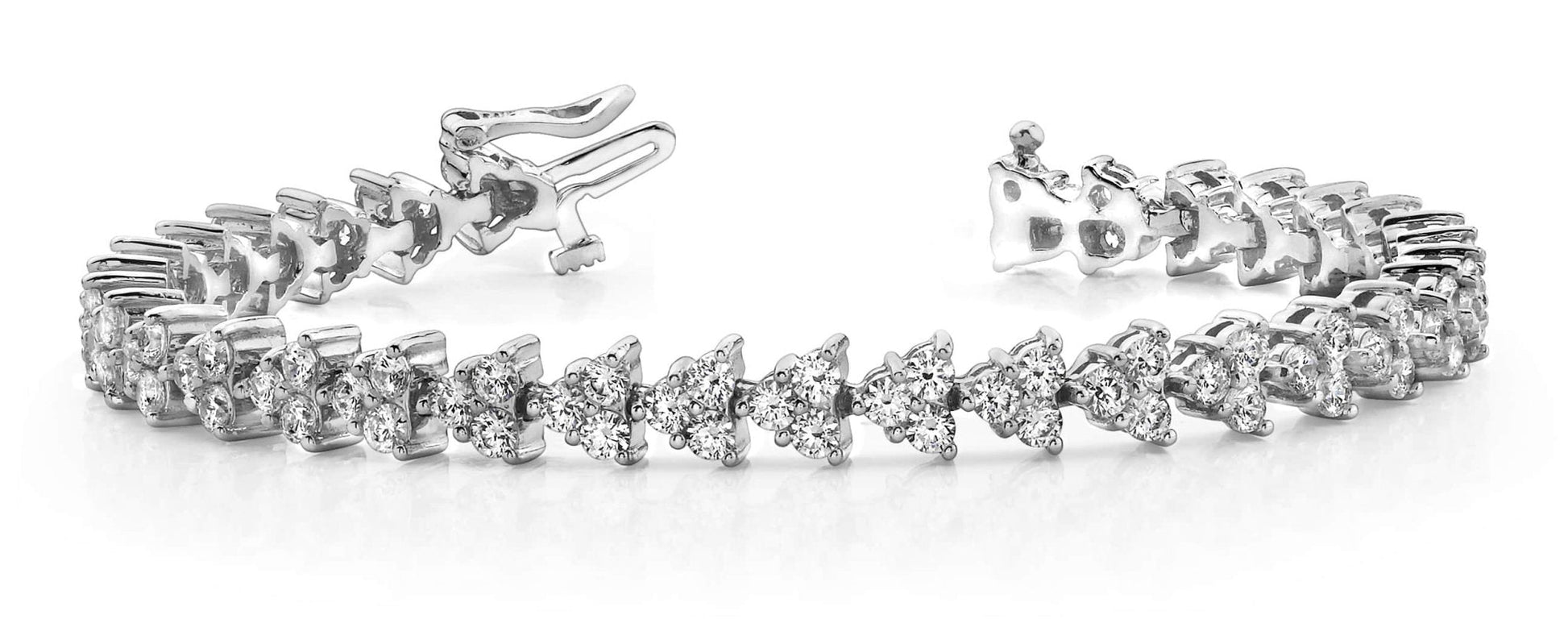 Diamond Pyramid Design Bracelet Lab - Grown Diamond with 2.46 ct.(finished) 1.75mm - Luxury Time NYC