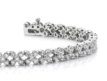 Diamond Round Flower Bracelet Lab - Grown Diamond with 3.91 ct.(finished) 1.8mm, 1.8mm - Luxury Time NYC