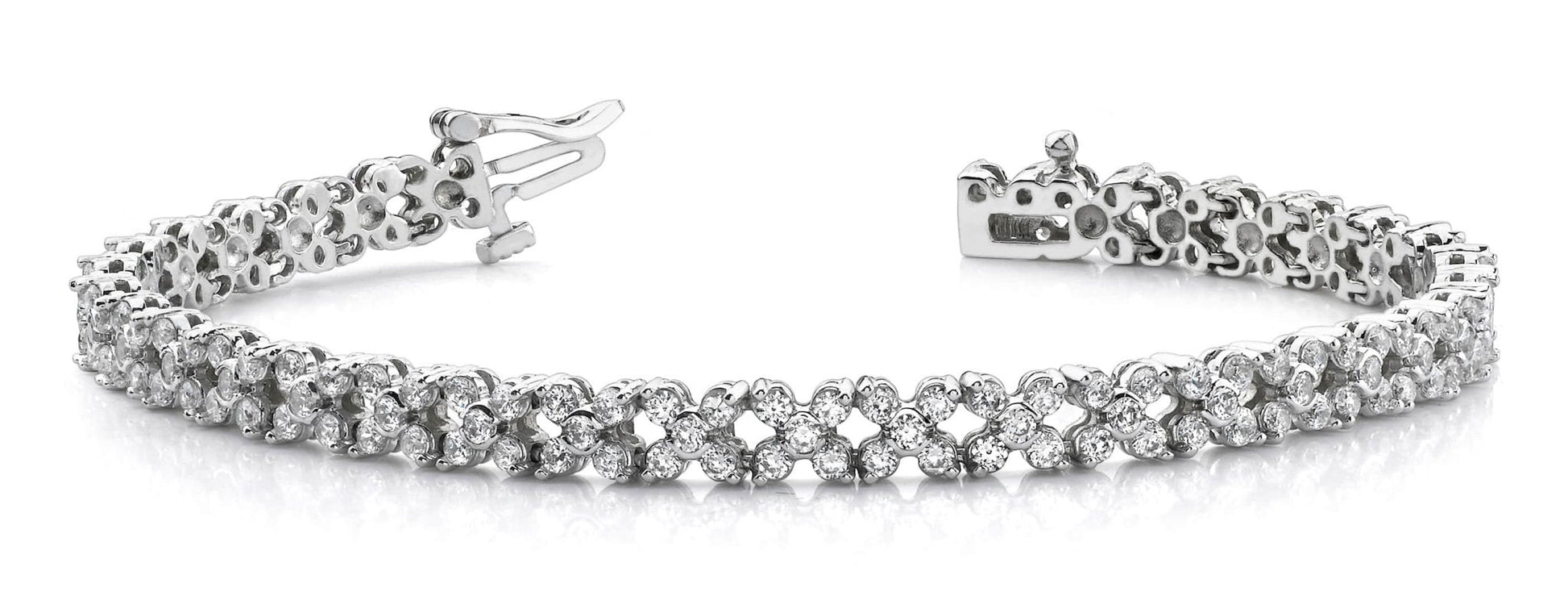 Diamond Round Flower Bracelet Lab - Grown Diamond with 6.00 ct.(finished) 2.25mm, 2.25mm - Luxury Time NYC