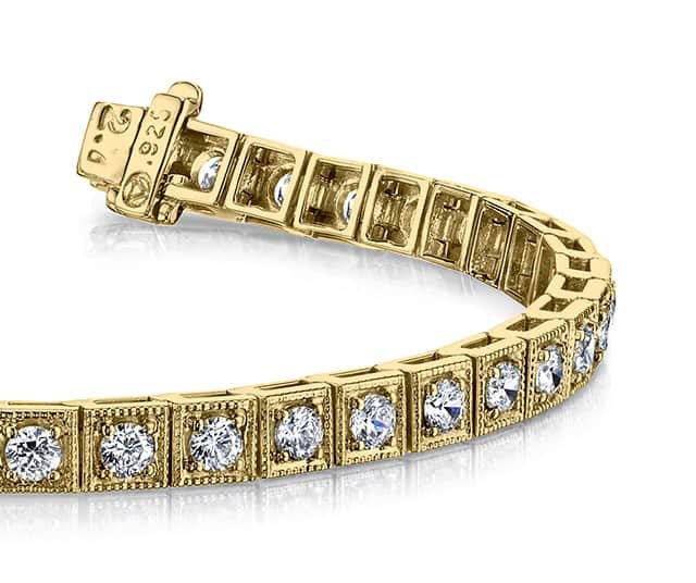 Diamond Square Link Diamond Bracelet with 1.49 ct.(finished) 2mm - Luxury Time NYC