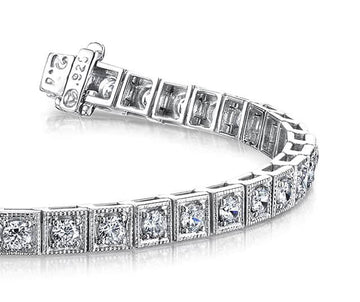 Diamond Square Link Diamond Bracelet with 1.49 ct.(finished) 2mm - Luxury Time NYC