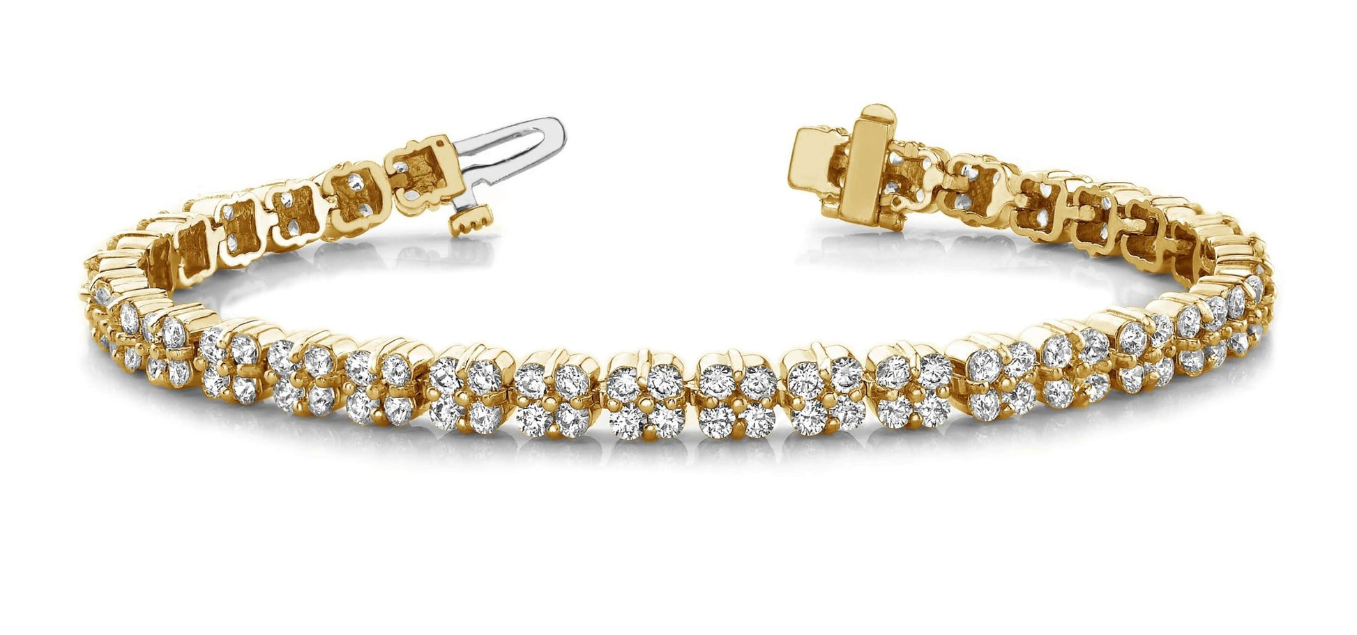 Diamond Squares Bracelet Lab - Grown Diamond with 9.98 ct.(finished) 2.8mm - Luxury Time NYC