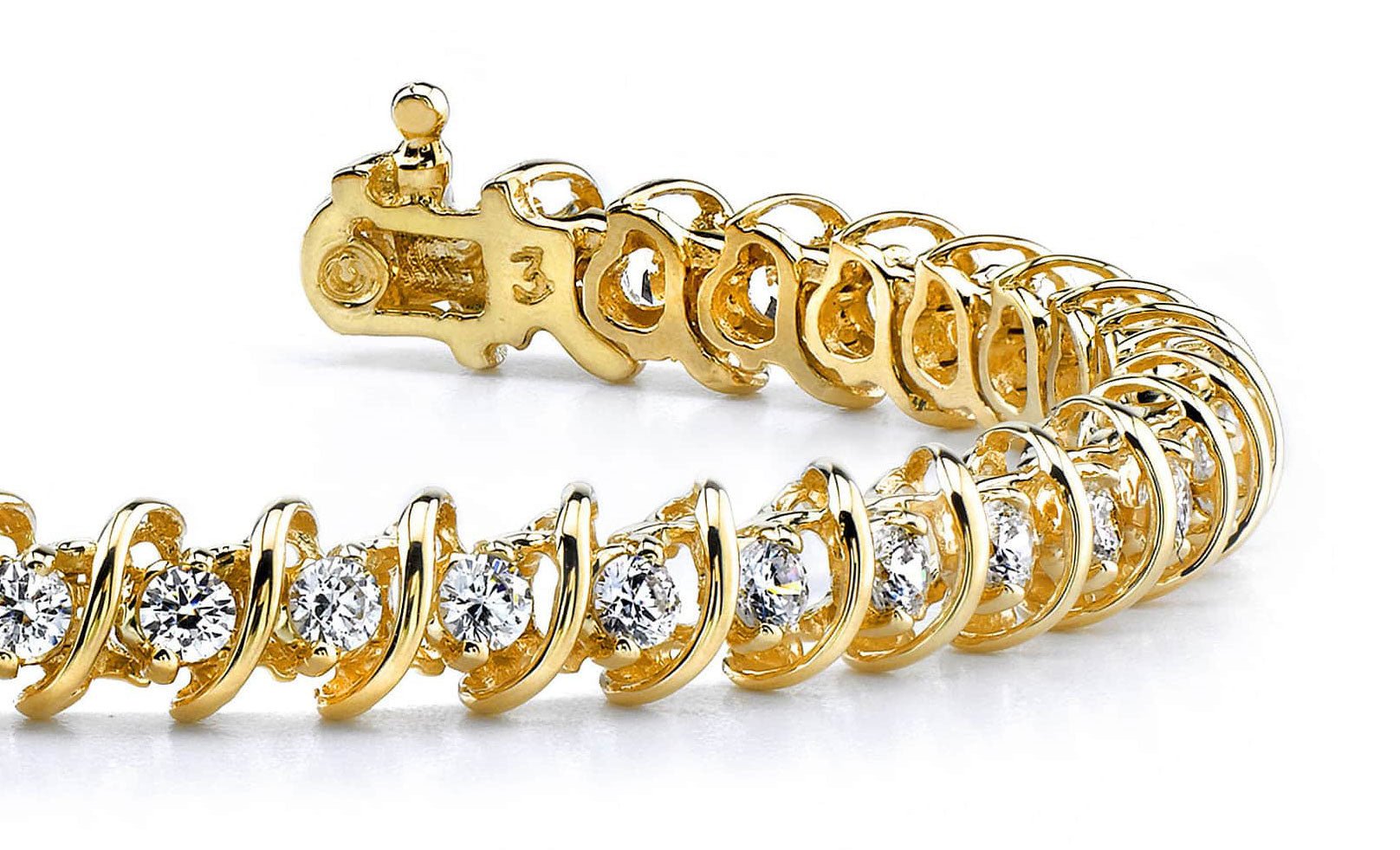 Diamond Swirl Link Diamond Tennis Bracelet with 2.00 ct.(finished) 2.1mm - Luxury Time NYC