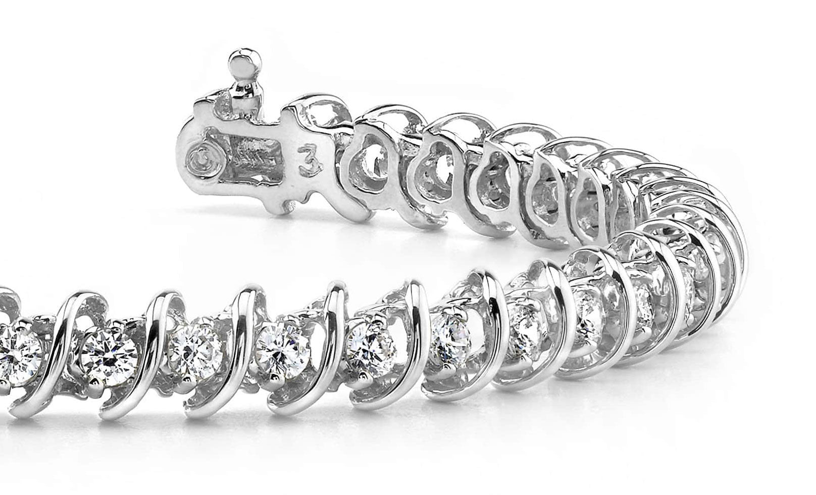 Diamond Swirl Link Diamond Tennis Bracelet with 2.00 ct.(finished) 2.1mm - Luxury Time NYC