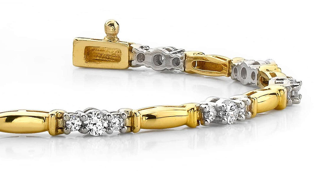 Diamond Triplet Diamond Bracelet with 1.50 ct.(finished) 1.9mm, 2.9mm - Luxury Time NYC