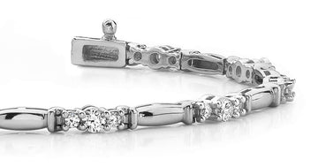 Diamond Triplet Diamond Bracelet with 1.50 ct.(finished) 1.9mm, 2.9mm - Luxury Time NYC