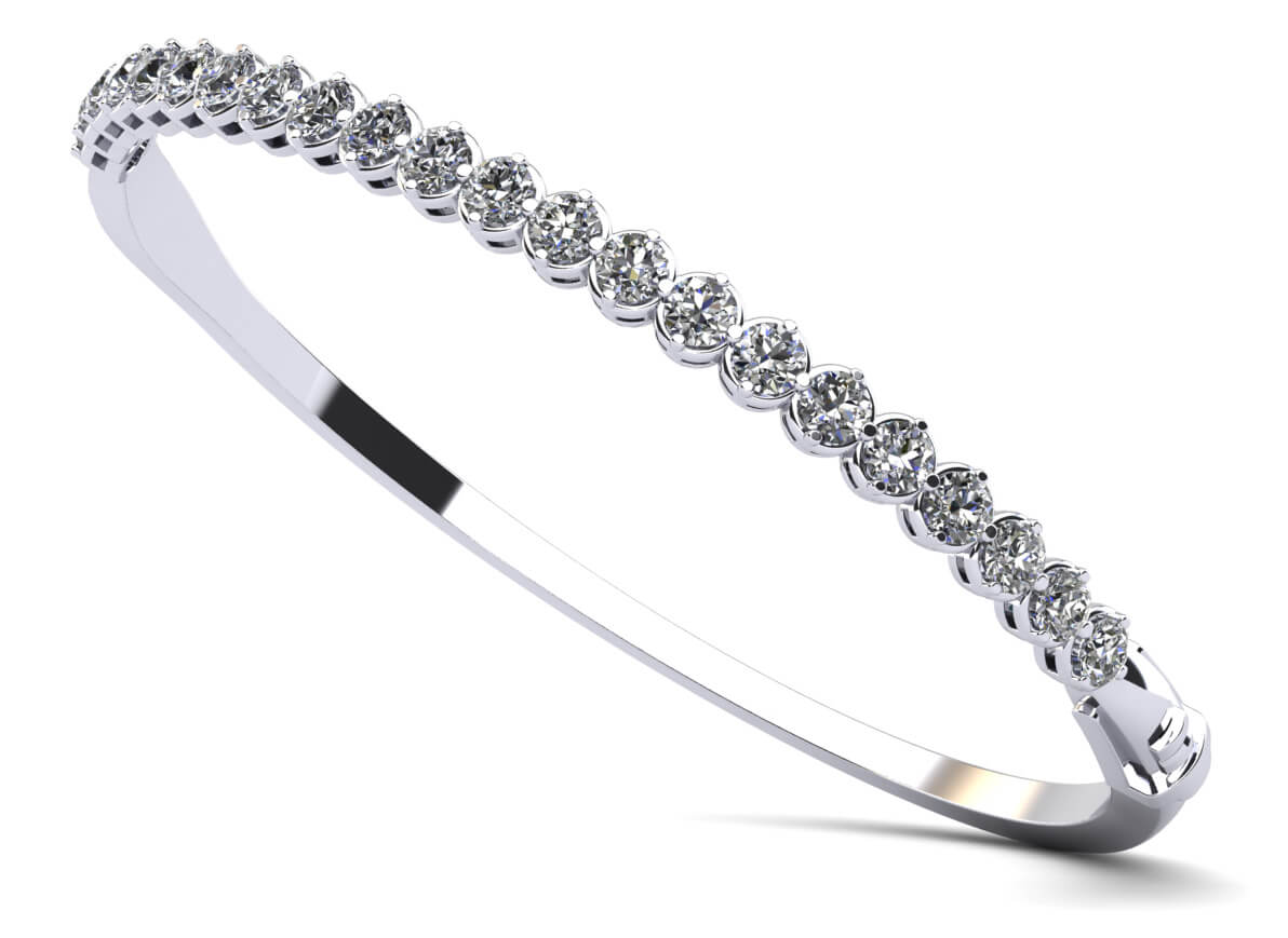 Divinely Dazzling Bangle Diamond Bracelet with 1.56 ct.(finished) 2.5mm - Luxury Time NYC