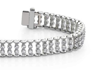 Double Diamond Candlestick Bracelet Lab - Grown Diamond with 2.01 ct.(finished) 1.7mm - Luxury Time NYC