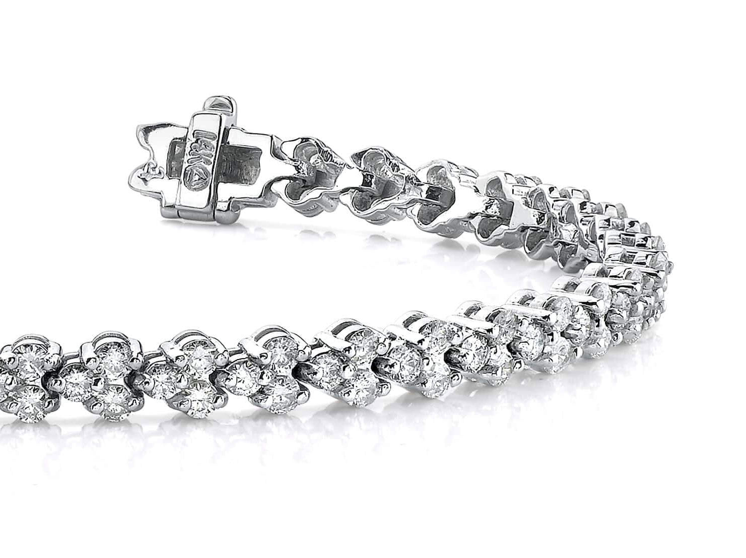 Double Diamond Stacked Bracelet Lab - Grown Diamond with 2.07 ct.(finished) 1.4mm - Luxury Time NYC