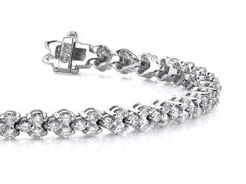 Double Diamond Stacked Diamond Bracelet with 4.06 ct.(finished) 2mm - Luxury Time NYC