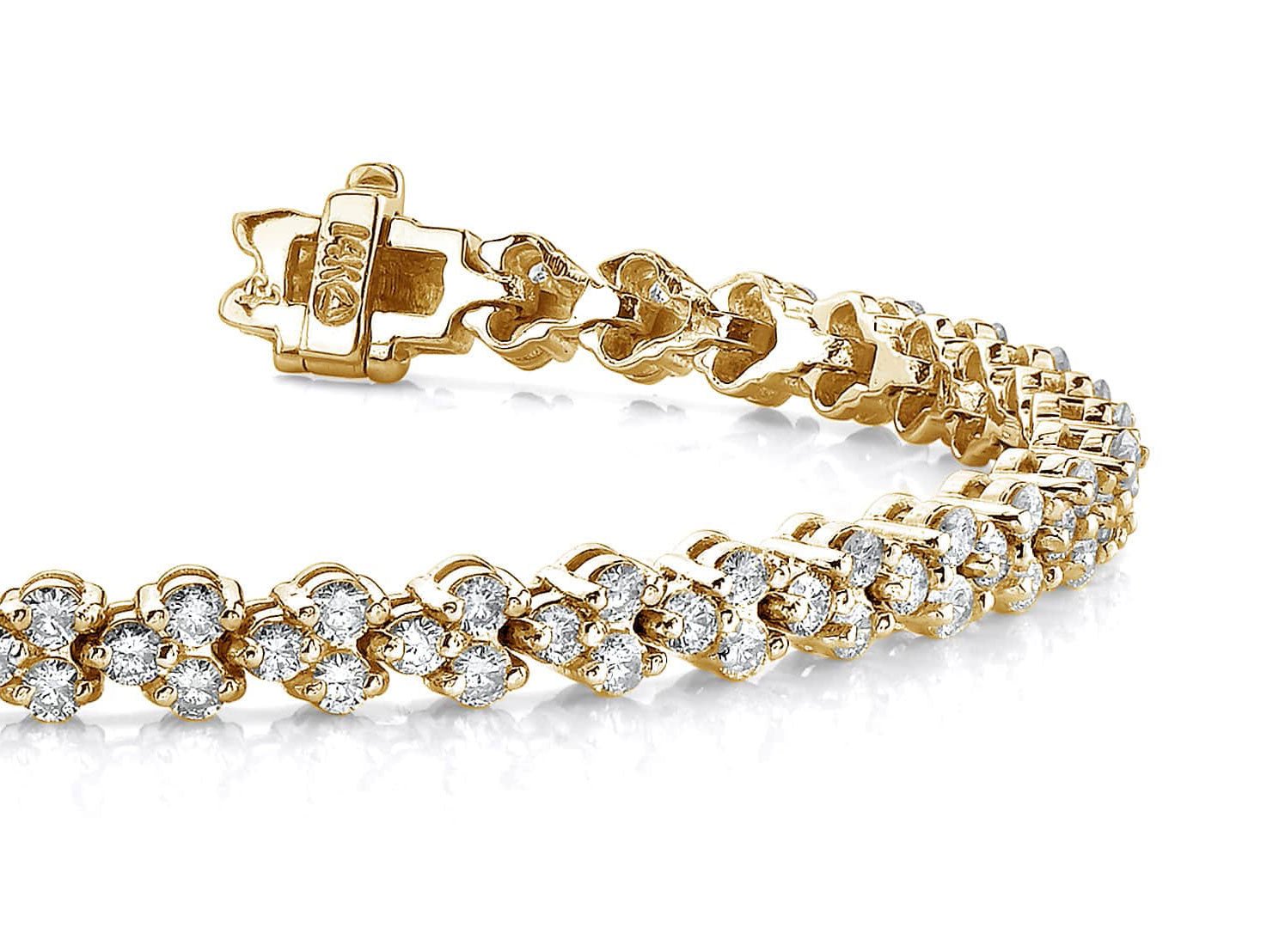 Double Diamond Stacked Diamond Bracelet with 6.02 ct.(finished) 2.5mm - Luxury Time NYC