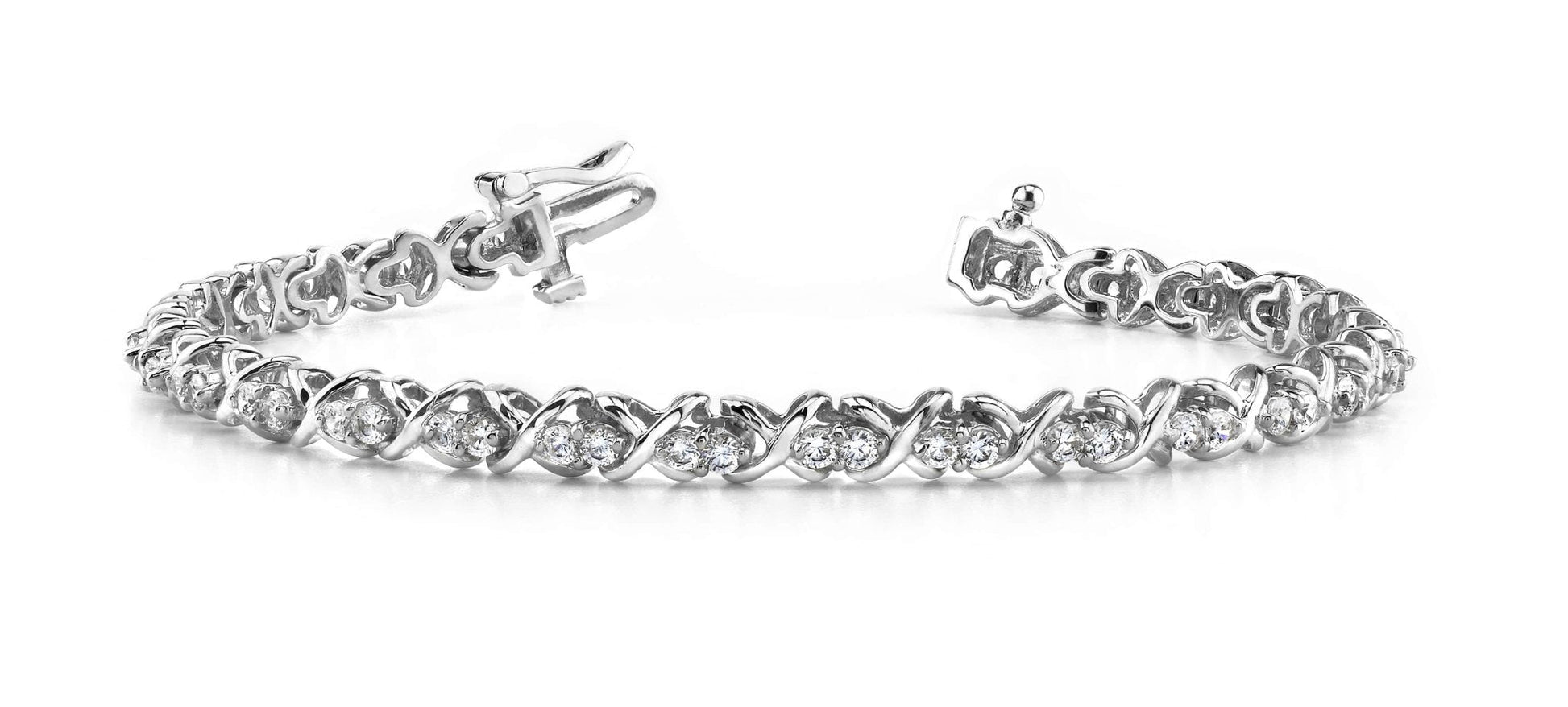 Double Diamond X Link Diamond Bracelet with 3.02 ct.(finished) 2.6mm - Luxury Time NYC