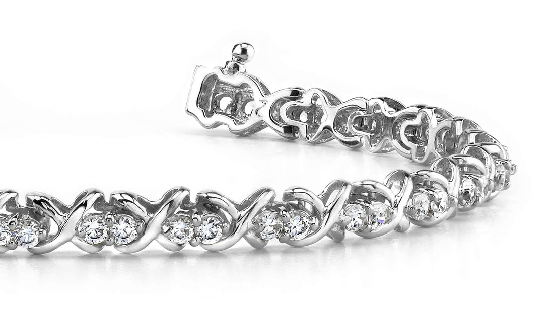 Double Diamond X Link Lab - Grown Diamond Bracelet with 2.03 ct.(finished) 2.2mm - Luxury Time NYC