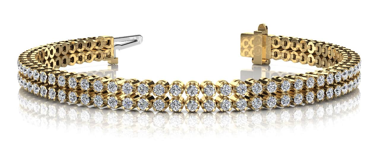 Double Row Diamond Bracelet with 3.69 ct.(finished) 1.8mm - Luxury Time NYC