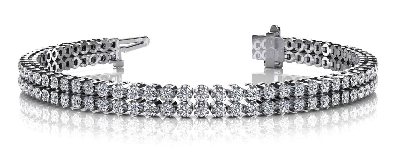 Double Row Diamond Bracelet with 3.69 ct.(finished) 1.8mm - Luxury Time NYC